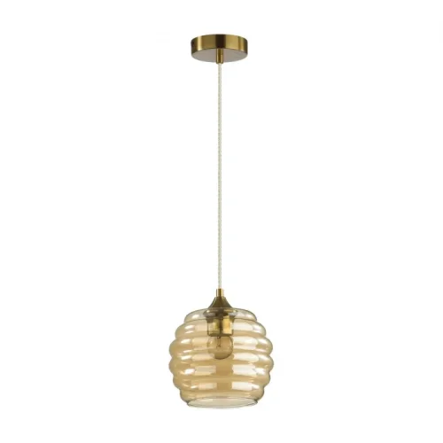 Светильник подвесной Monty 5285/1 Lumion янтарный 1 лампа, основание латунь в стиле современный 